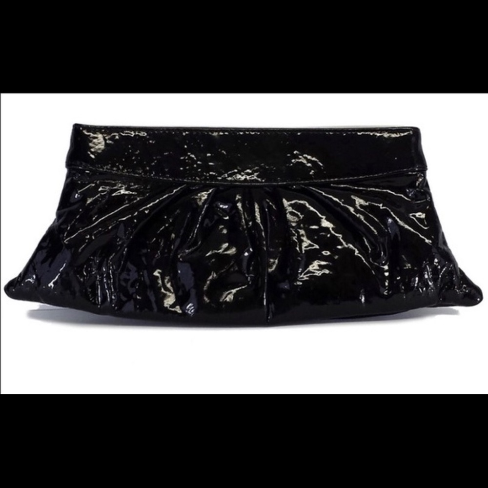 Laura Merkin Black patent clutch